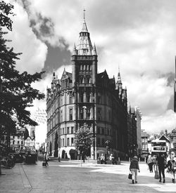 Group of people in front of building