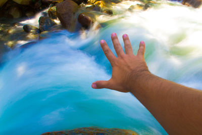 Man hand in water