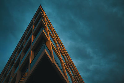 Low angle view of modern building against sky