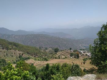 High angle view of landscape against sky