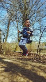 Boy playing in park