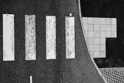 High angle view of text on road