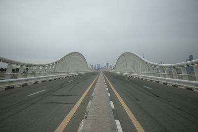 View of bridge against sky in city