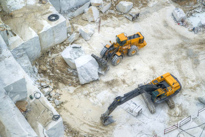 High angle view of quarry