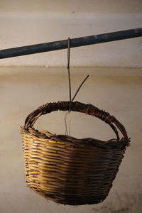 Close-up of wicker basket