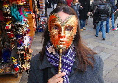 Portrait of man with mask