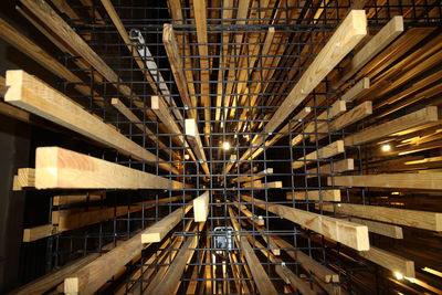 Low angle view of illuminated lights in building