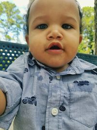 Close-up portrait of happy boy