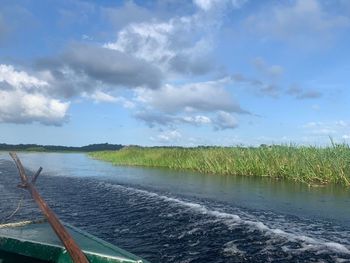 Scenic view of river against sky