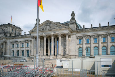 Low angle view of historic building against sky