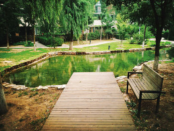 Scenic view of lake amidst trees