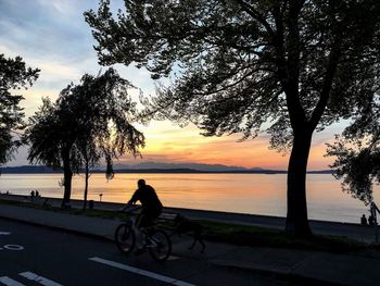 Scenic view of road against sky during sunset