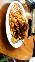 Close-up of food on table