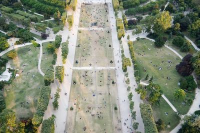 High angle view of pond