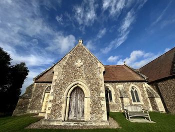 Low angle view of church against sky