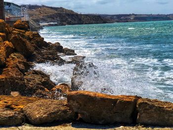 Scenic view of sea waves