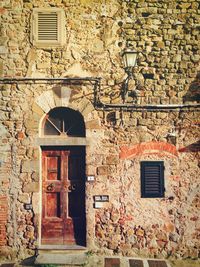 Closed door of old building