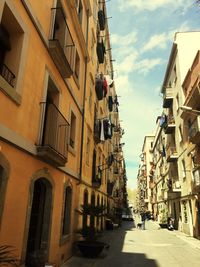 Low angle view of residential buildings against sky