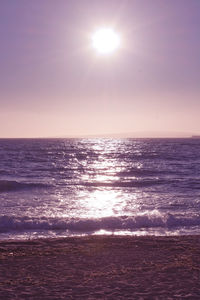 Scenic view of sea against sky at sunset