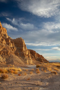 Rock formations on land against sky. cathedral gorge state park, nevada