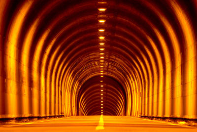 Empty illuminated tunnel
