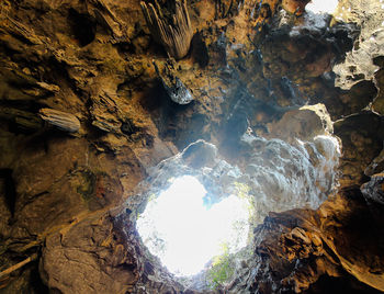 Low angle view of rock formation