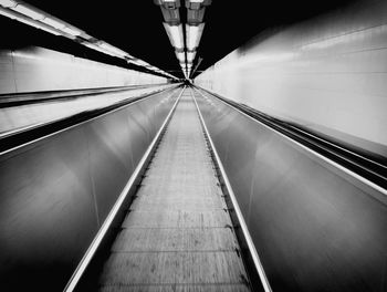 High angle view of escalator at invalides metro station, paris