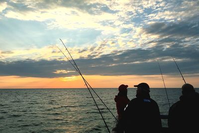 Scenic view of sea at sunset