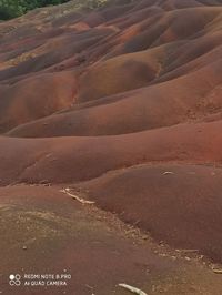 High angle view of road passing through a desert