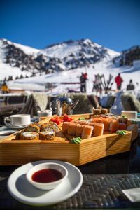 Close-up of food on table