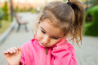 Close-up portrait of cute girl