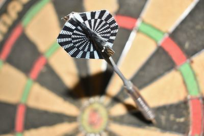 Close-up of dartboard