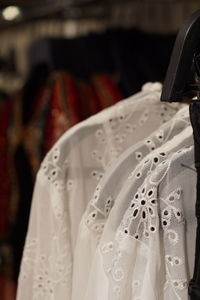 Close-up of female wearing mask