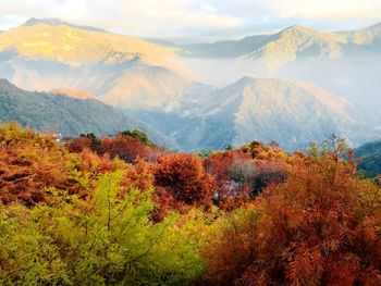 Scenic view of mountains against sky