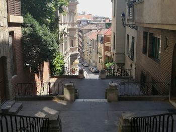 Street in city against sky