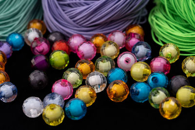 High angle view of multi colored candies