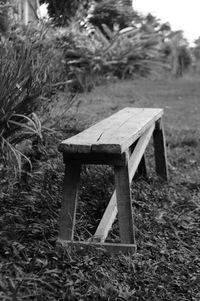 Abandoned chair on field