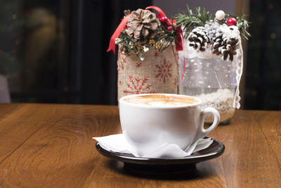 Close-up of coffee on table