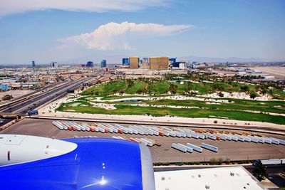 Approaching las vegas by plane