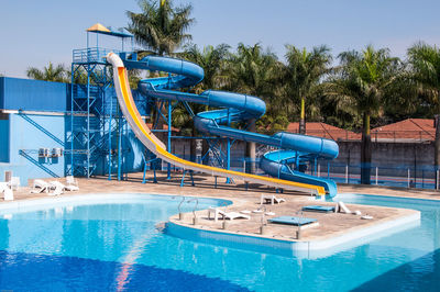 Swimming pool by trees