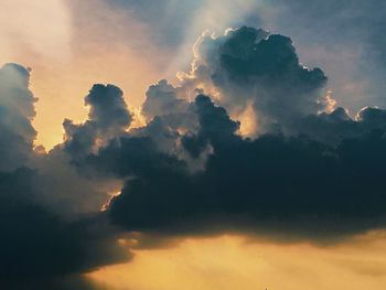 Low angle view of sky at sunset