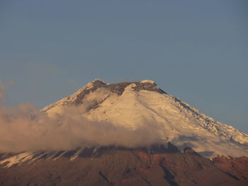 Scenic view of snowcapped mountain against sky