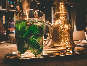 Close-up of drink on table 