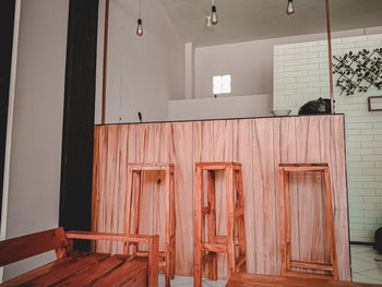 Empty wooden door of building