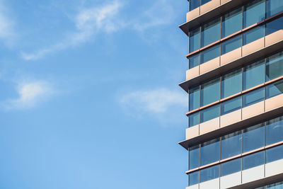 Low angle view of modern building against sky