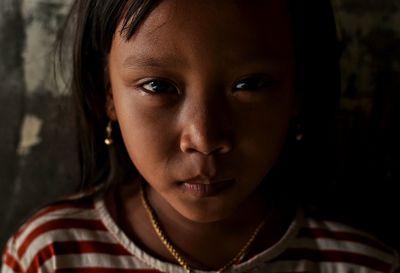 Close-up portrait of crying girl