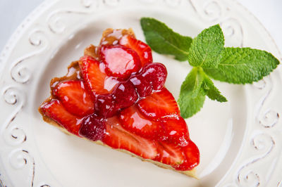 Close-up of dessert served in plate