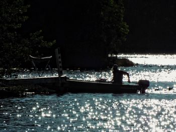 View of boats in water