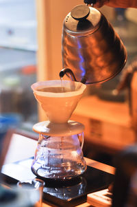 Close-up of coffee on table