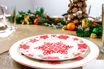 Close-up of food on table